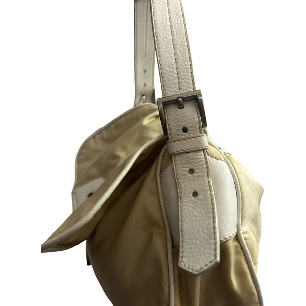 Prada Vintage Tessuto Hobo Bag – Cream Nylon & White Leather - Picture 2 of 5
